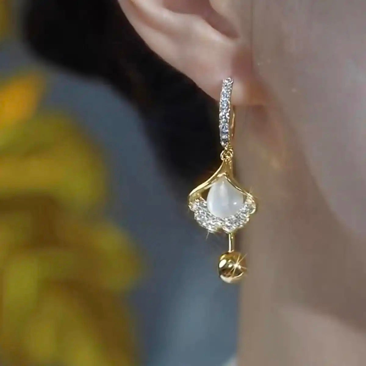 French Ginkgo Leaf Earrings