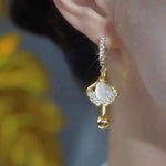 French Ginkgo Leaf Earrings