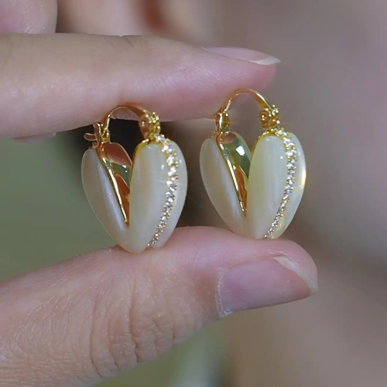 French Glow- Heart Hoop Earrings
