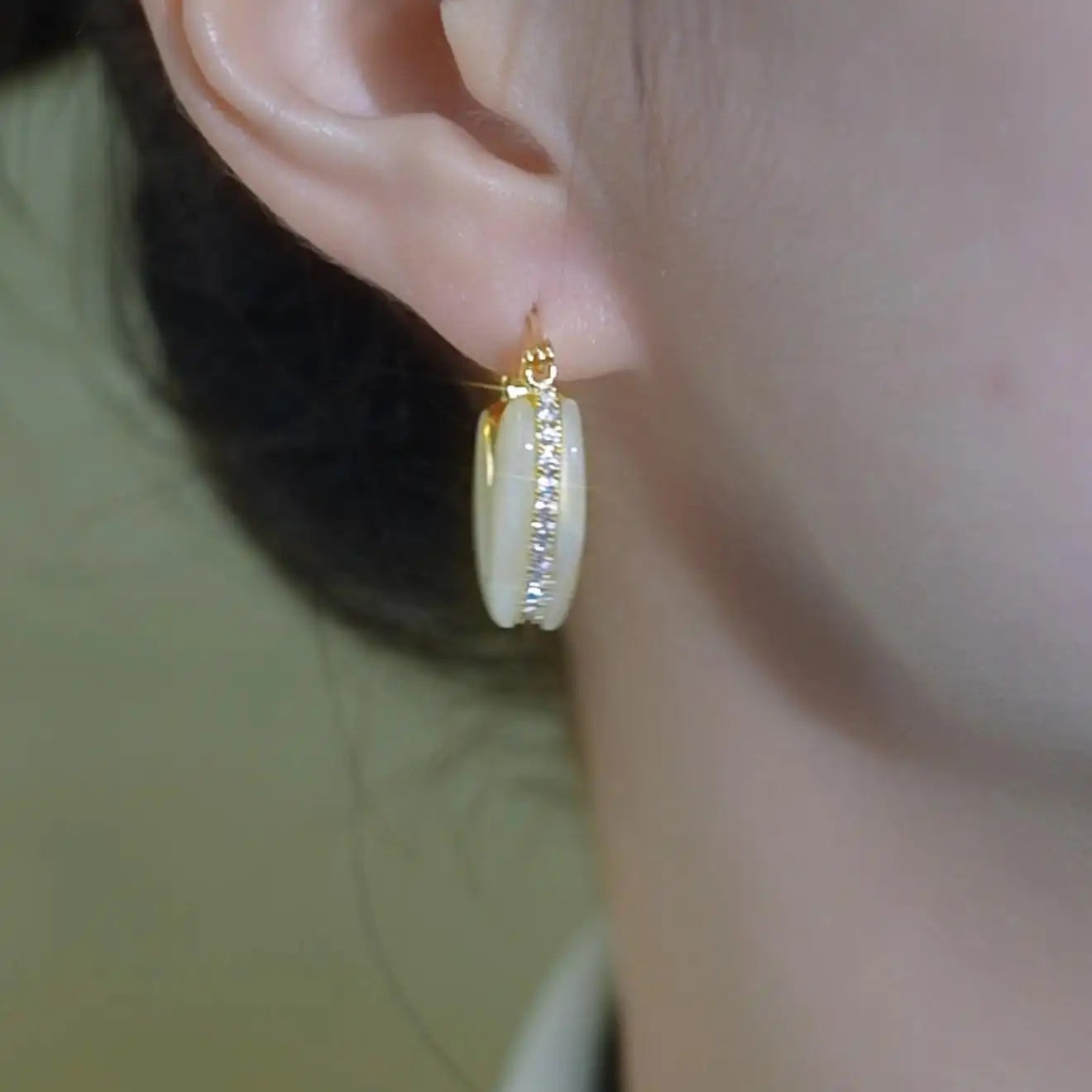 French Glow- Heart Hoop Earrings