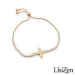 French Minimalist Cross Bracelet