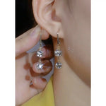 French Minimalist Crystal Beaded Stud Earrings