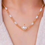 French Pearl Pendant Necklace