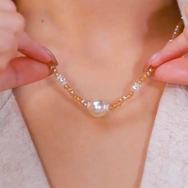 French Pearl Pendant Necklace