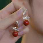 French Red Sense Stud Earrings