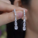 French Retro Crystal Round Tassel Drop Earrings