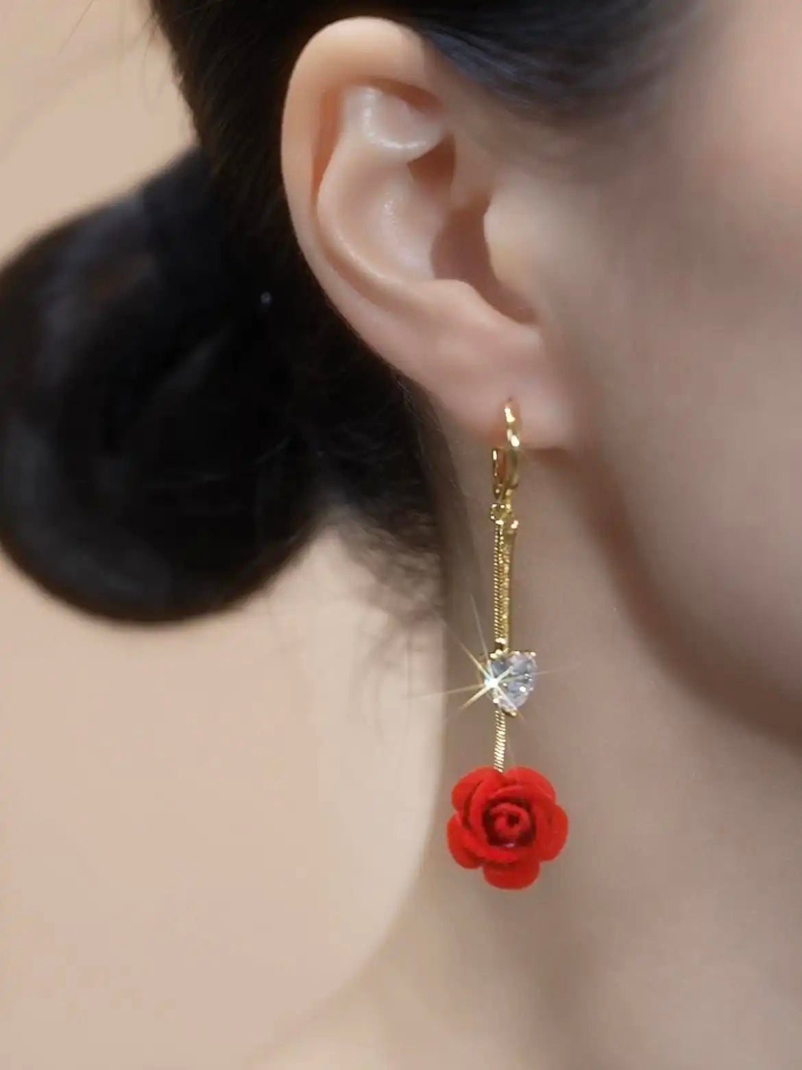 French Retro Heart Drop Earrings