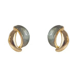 French Retro Minimalist Resin Metal Earrings