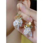 French Retro Minimalist Shell Petal Earrings