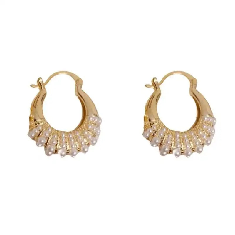 French Retro Pearl Bag Earrings