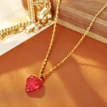 French Retro Red Strawberry Earrings