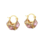 French Retro Square Crystal Clip Earrings