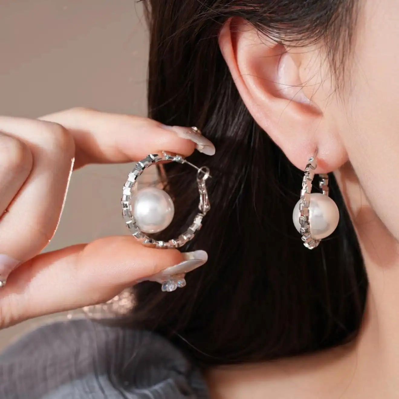 French Round Hoop Earrings