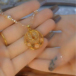 French Round Pendant Necklace