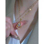 French Teardrop Crystal Minimalist Necklace