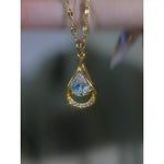 French Teardrop Crystal Minimalist Necklace