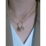 French Teardrop Crystal Minimalist Necklace
