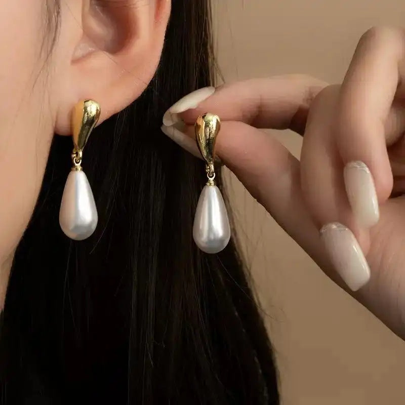 French Teardrop Drop Earrings