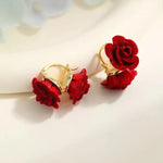 French Three-Dimensional Velvet Double Sided Hoop Earrings