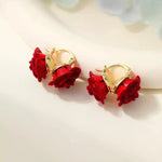 French Three-Dimensional Velvet Double Sided Hoop Earrings