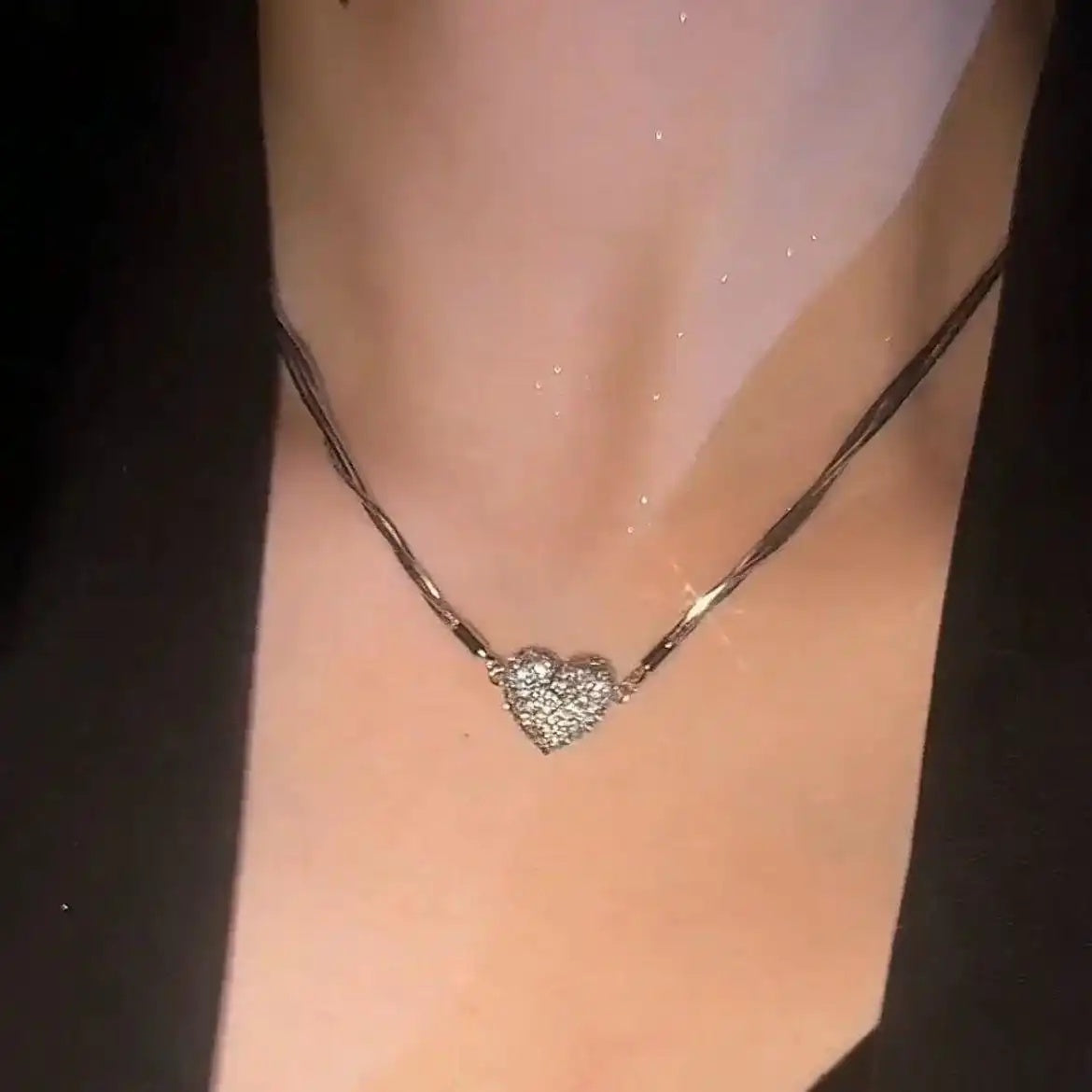 French Vintage Heart Magnetic Necklace
