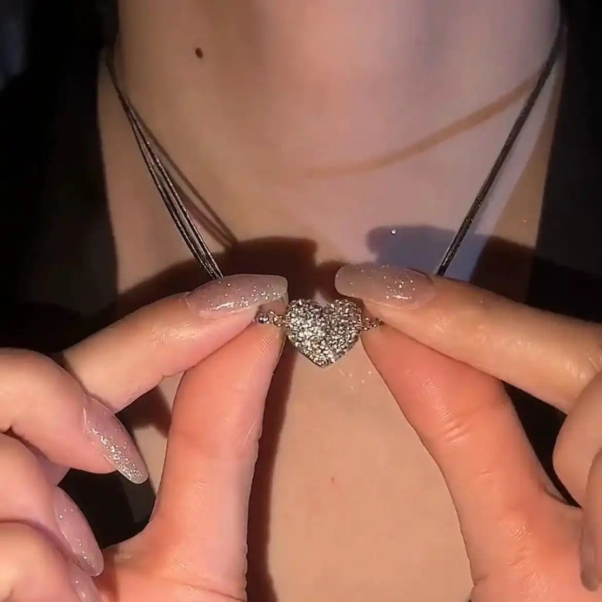 French Vintage Heart Magnetic Necklace