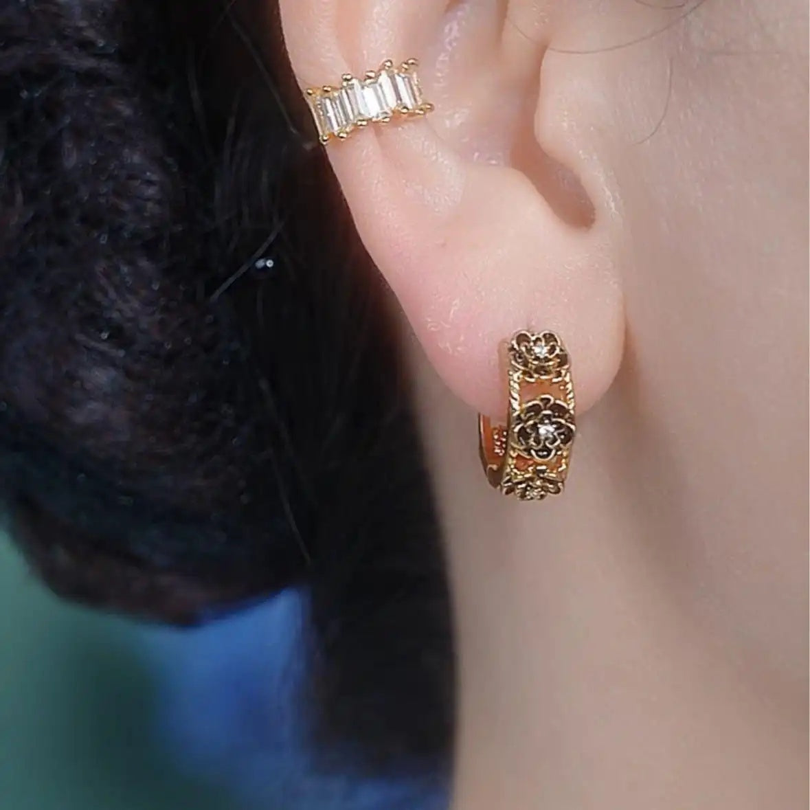 French Vintage Hollow Rose Earrings