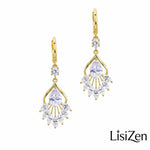 Fringe Crystal Teardrop Drop Earrings