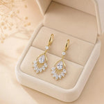 Fringe Crystal Teardrop Drop Earrings