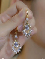 Fringe Crystal Teardrop Drop Earrings