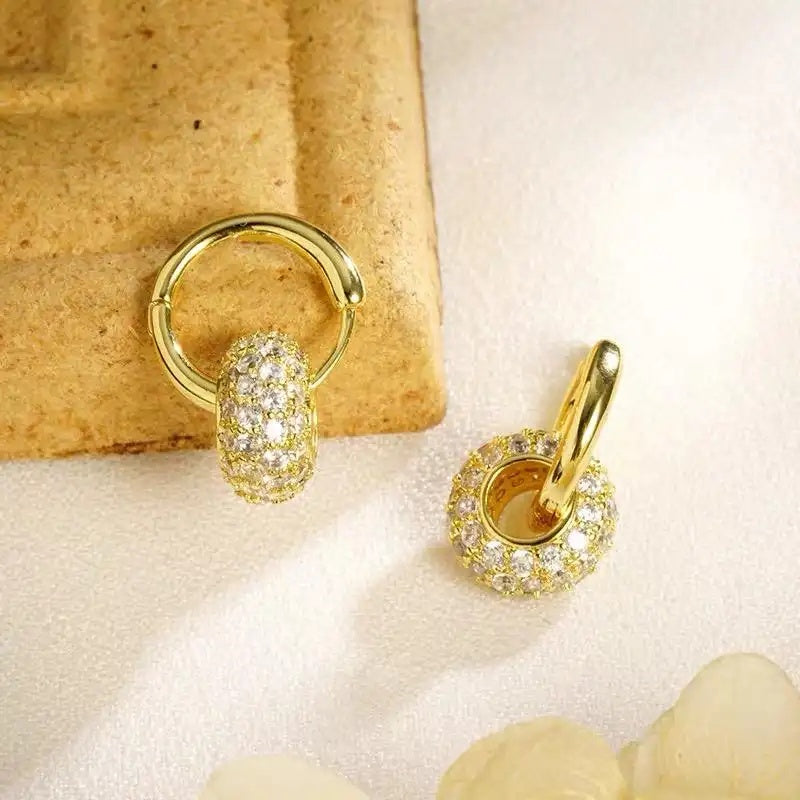 Generous Crystal Accents Hoop Earrings