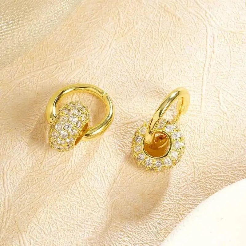 Generous Crystal Accents Hoop Earrings