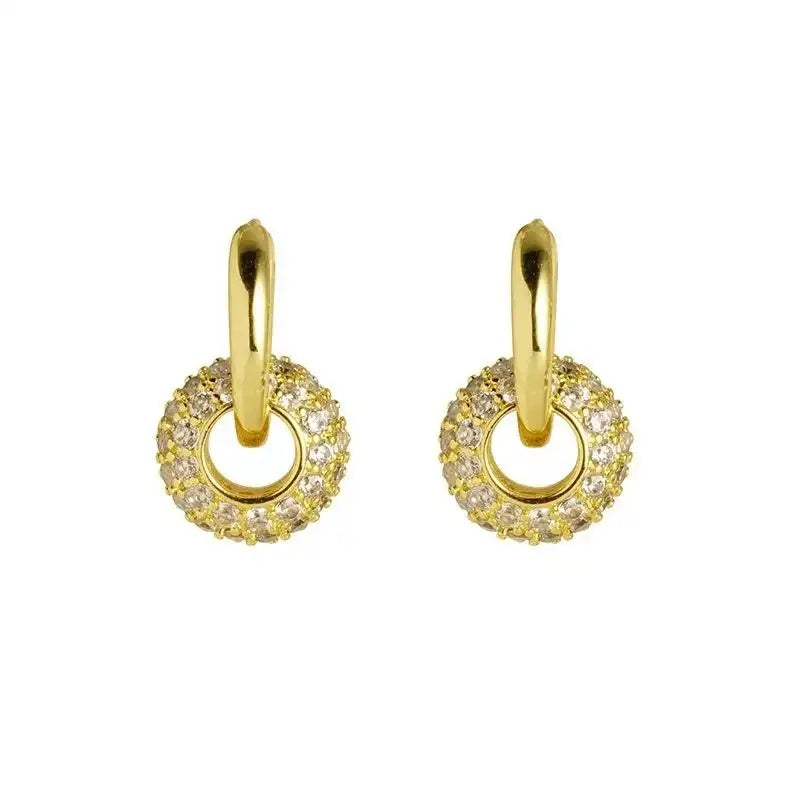 Generous Crystal Accents Hoop Earrings