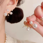Gentle Crystal Pearl Front Back Earrings