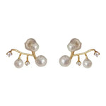 Gentle Crystal Pearl Front Back Earrings