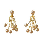 Gentle Pearl Two-Way Tassel Minimalist Drop Earrings