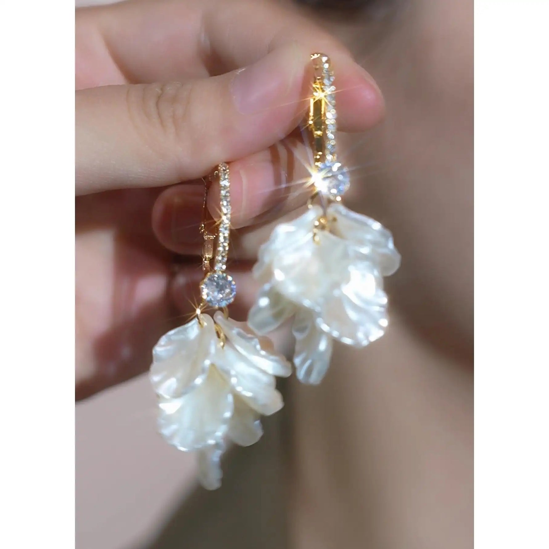 Gentle Petal Tassel Minimalist Drop Earrings