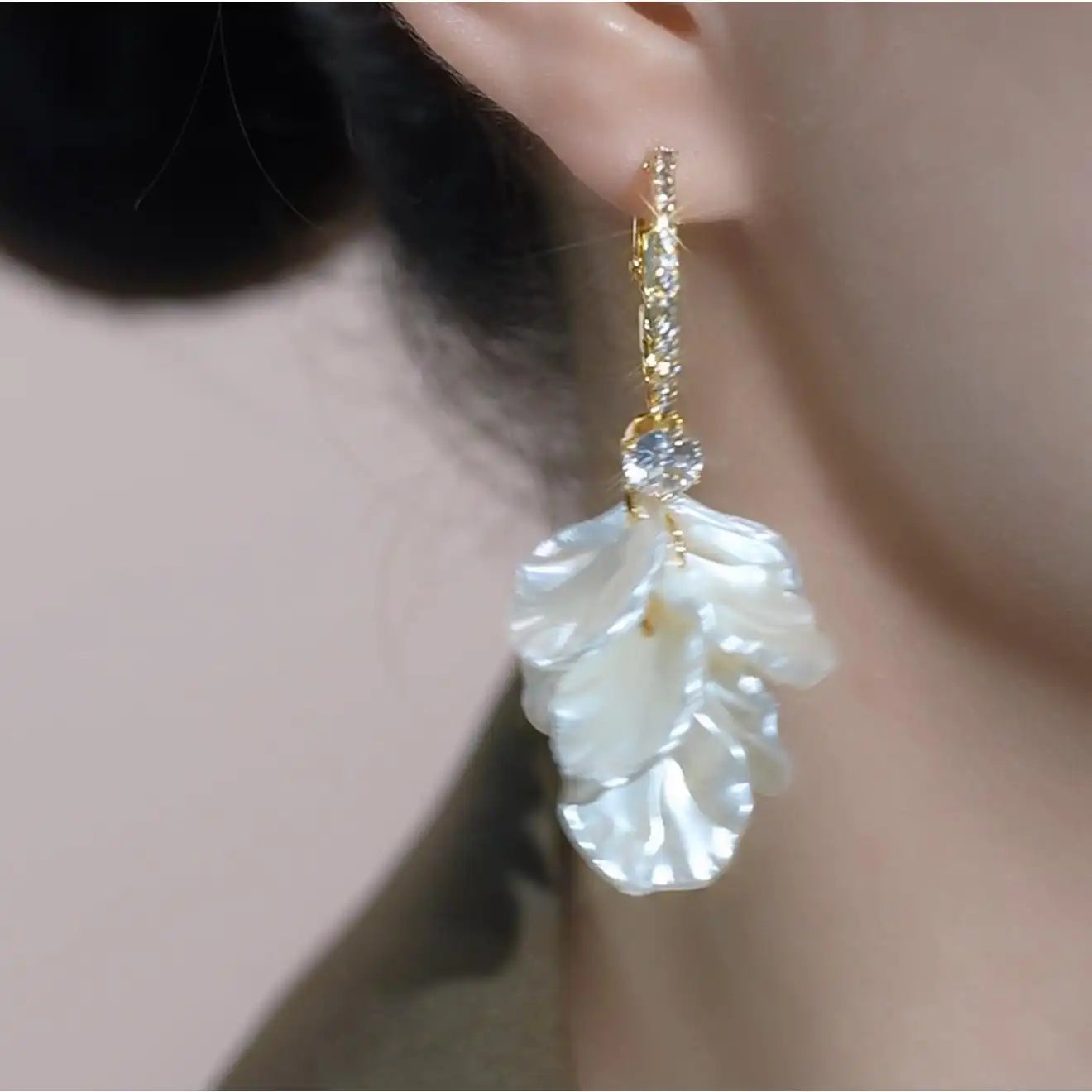 Gentle Petal Tassel Minimalist Drop Earrings