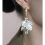 Gentle Petal Tassel Minimalist Drop Earrings