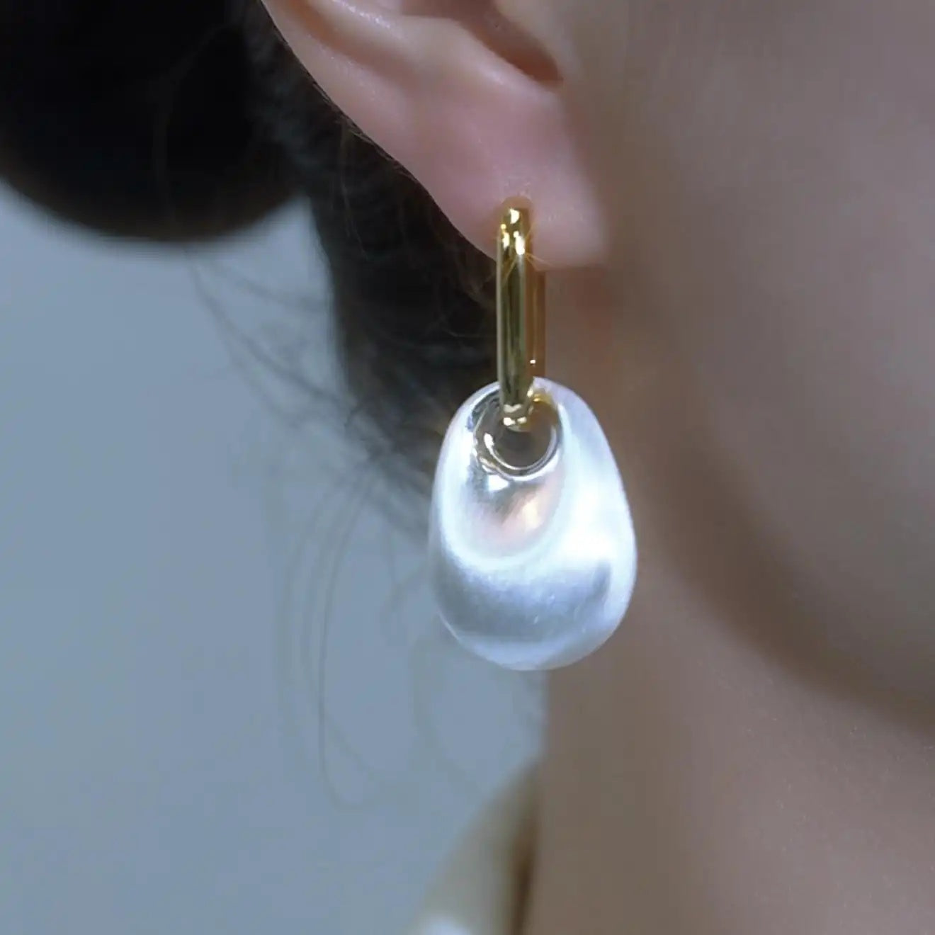 Geometric Brushed Irregular Minimalist Earrings