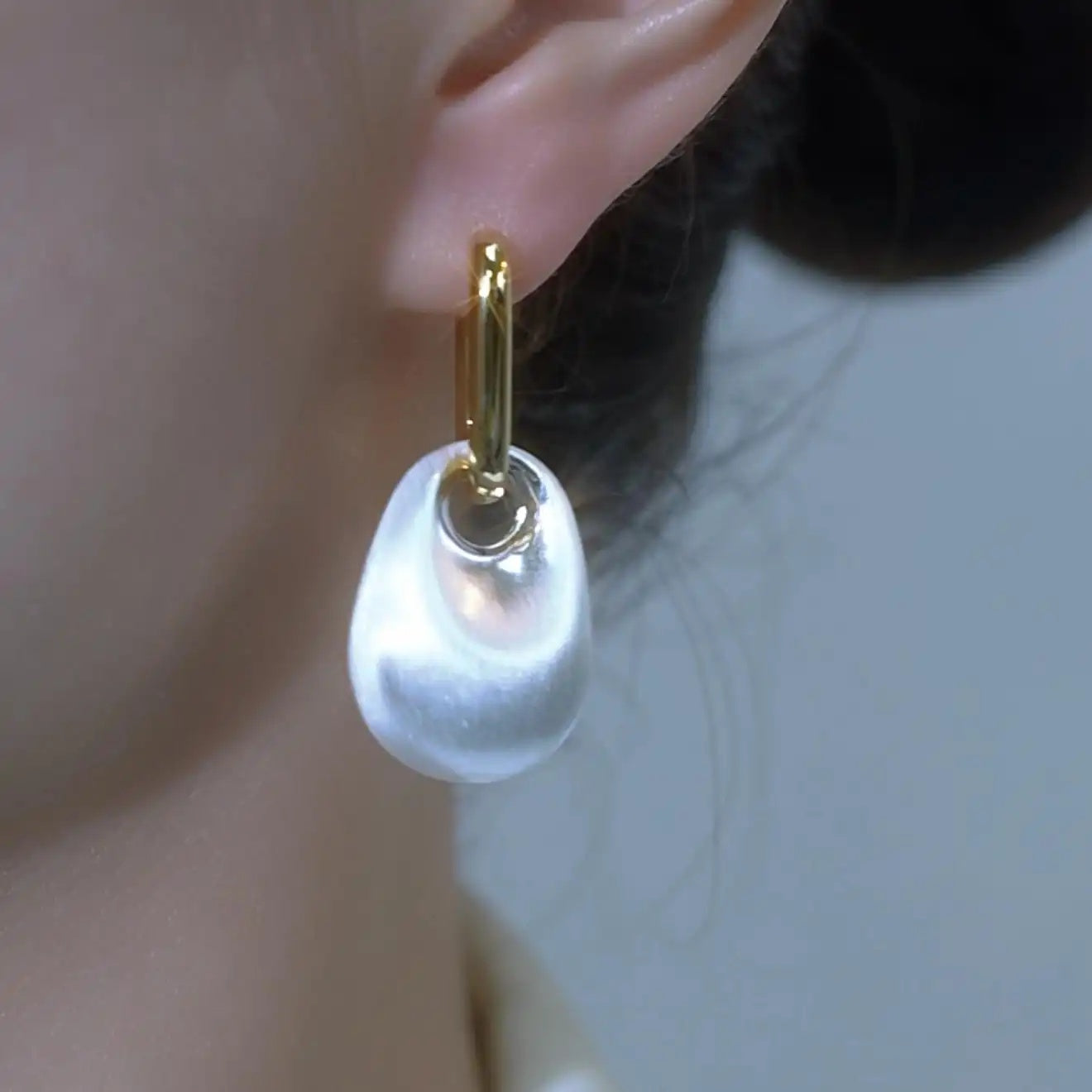Geometric Brushed Irregular Minimalist Earrings