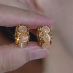 Geometric Cat Eye Clip-On Earrings