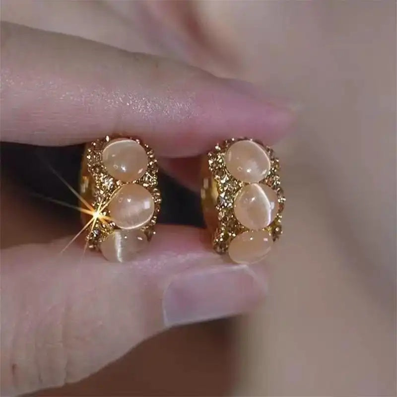 Geometric Cat Eye Clip-On Earrings