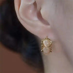 Geometric Cat Eye Clip-On Earrings