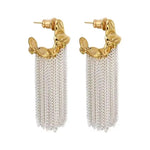 Geometric Chain Tassel Drop Earrings