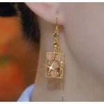 Geometric Crystal Drop Earrings