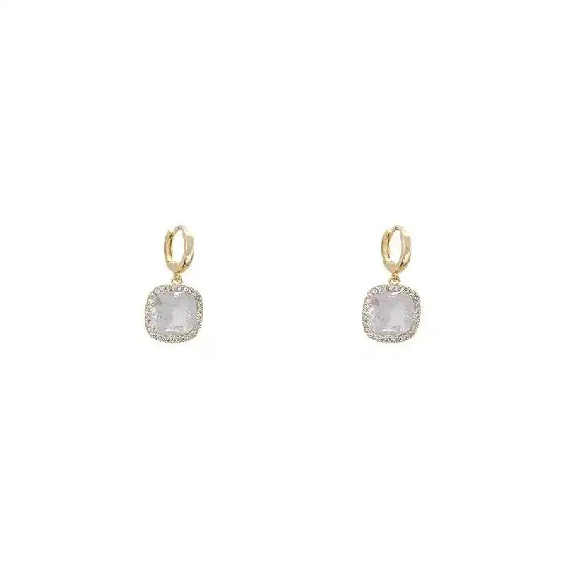 Geometric Crystal Gemstone Stud Earrings