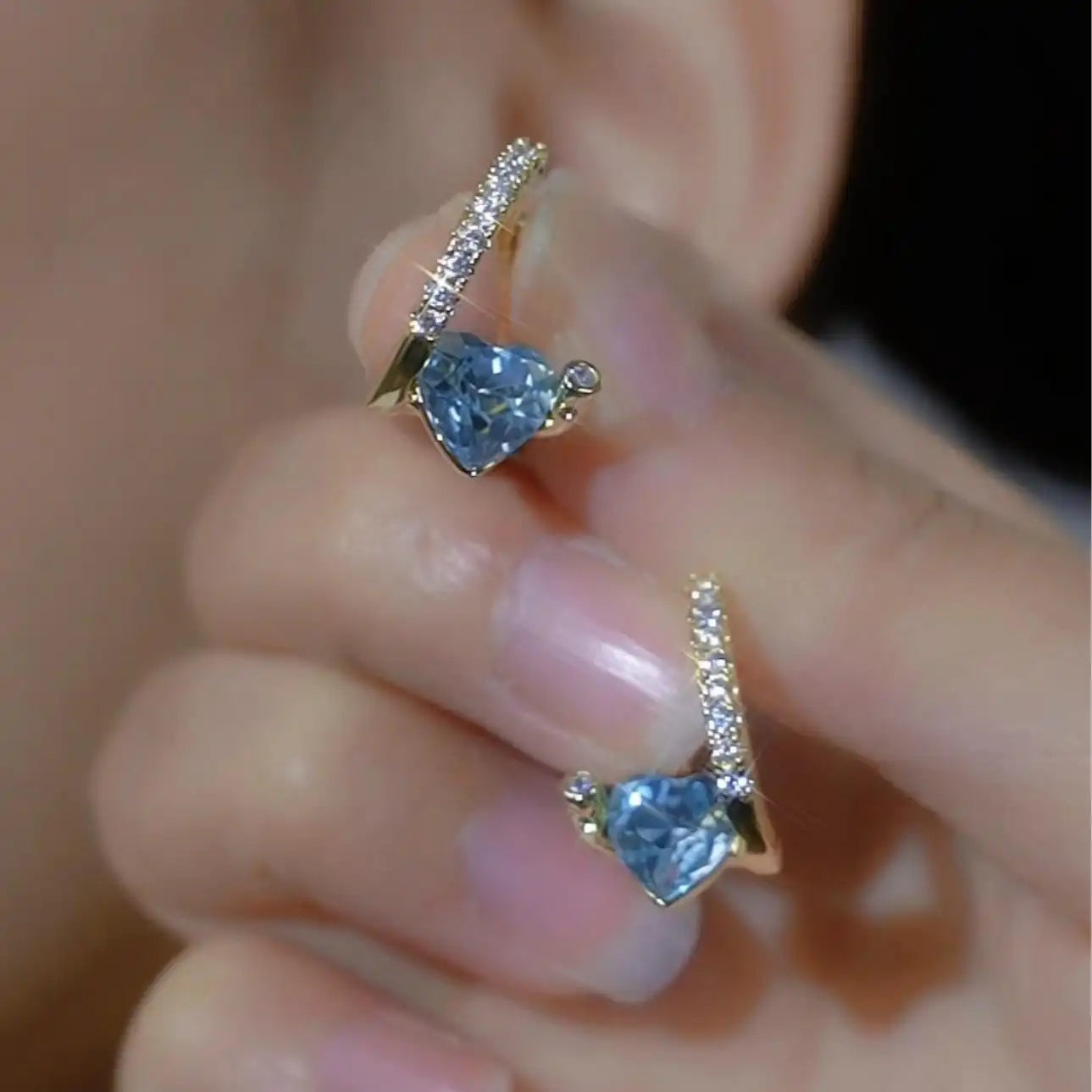 Geometric Crystal Stud Earrings