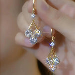 Geometric Crystal Teardrop Drop Earrings