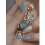 Geometric Diamond Ear Buckles Drop Earrings